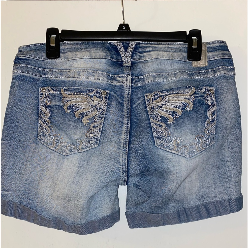 Y2k Vanity Angel Wings Denim Shorts